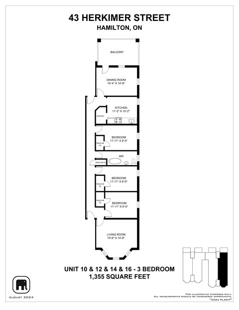 Floor plan for 3 beds, 1 bath, 1451 sqft